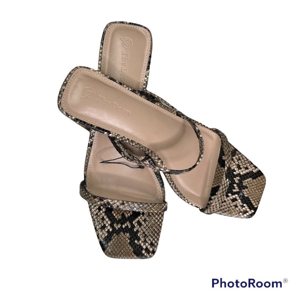 The Drop Women's Avery Square Toe Two Strap High Heeled Sandal Size 10 - Picture 4 of 7
